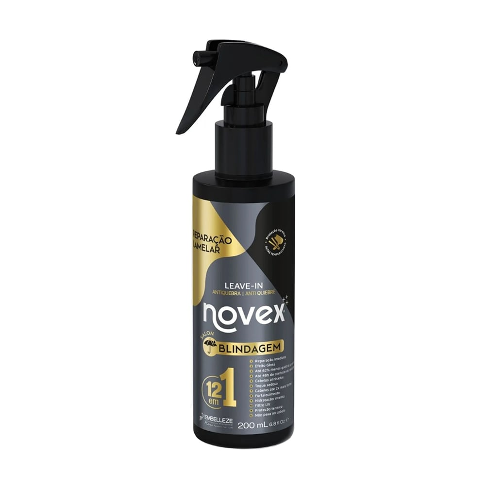 Термозахисний спрей для волосся 12 в 1 Novex Salon Blindagem Thermal Protector Leave-In, 200 мл